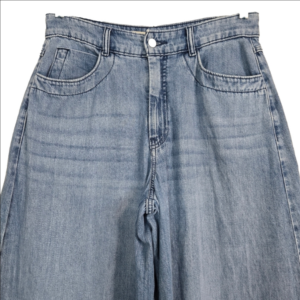 Anthropology Pilcro Super-Wide-Leg High-Rise Jeans, Size 30 ~ EUC - Picture 4 of 16